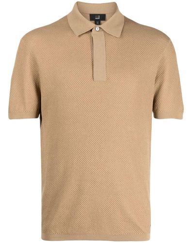 Dunhill Meshed Cotton Polo Shirt - Natural