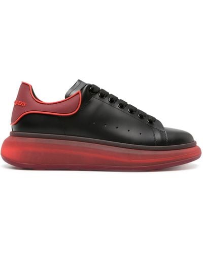 Alexander McQueen Chunky Lace-Up Leather Trainers - Red