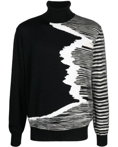 Missoni Space Dyed Wool Turtleneck Sweater - Black