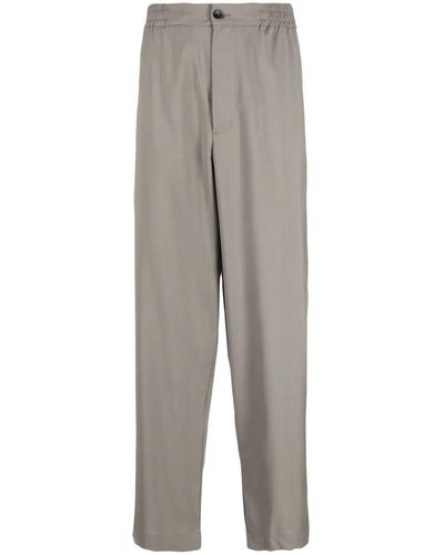 Barena Elasticated-waistband Straight-leg Pants - Gray