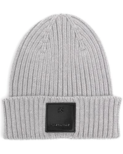 Givenchy Logo-patch Wool Beanie - Gray