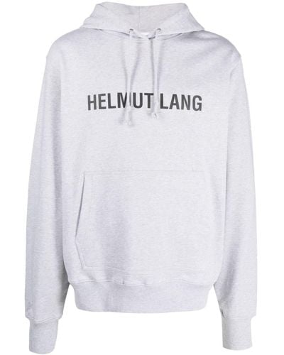 Helmut Lang Logo-print Stretch-cotton Hoodie - White