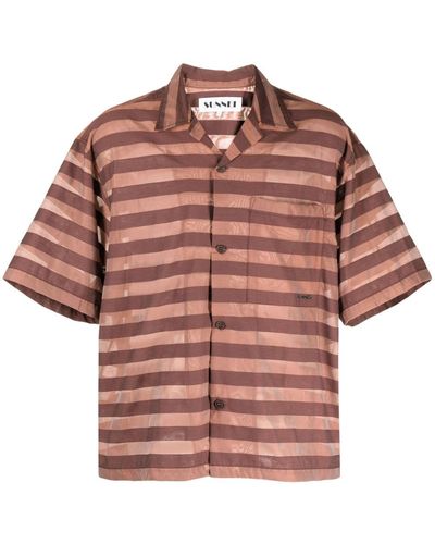 Sunnei Striped Cotton-blend Shirt - Pink