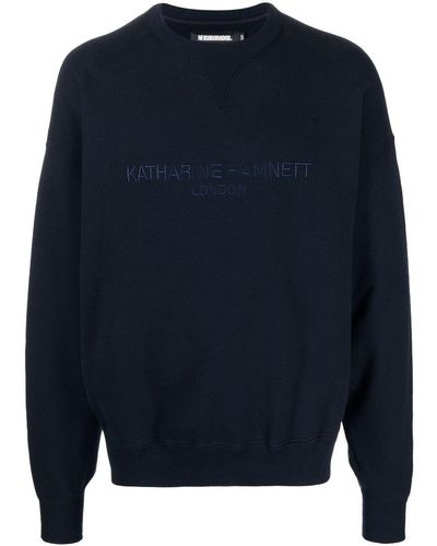 Neighborhood Embroidered-logo Cotton Sweatshirt - Blue