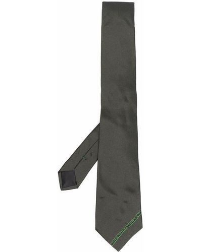 Givenchy Logo Embroidered Silk Tie - Grey