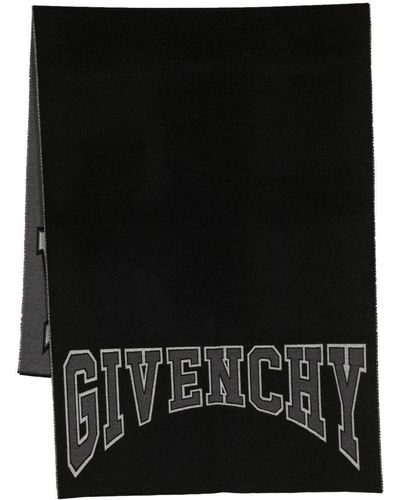 Givenchy Intarsia-knit Logo Scarf - Black