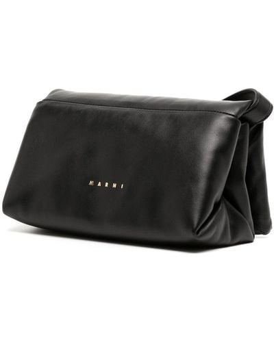 Marni Prima Leather Messenger Bag - Black