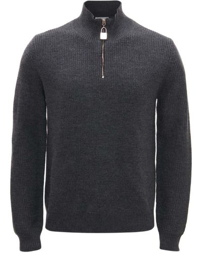JW Anderson Half-zip Merino Sweater - Black
