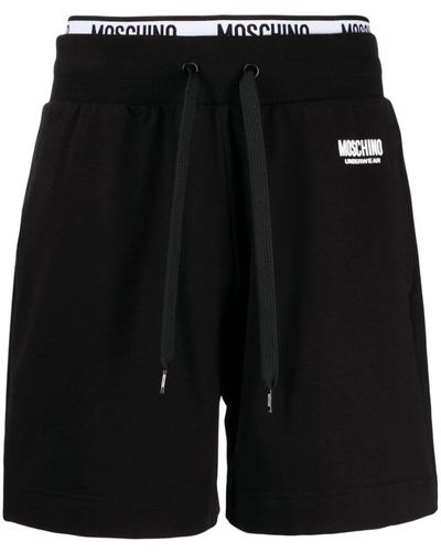 Moschino Logo-waistband Drawstring Track Shorts - Black