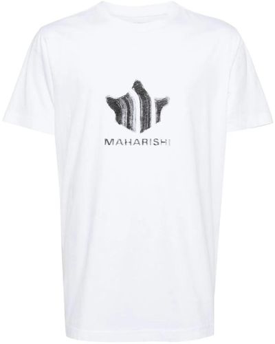 Maharishi Brushstroke Temple Organic-cotton T-shirt - White