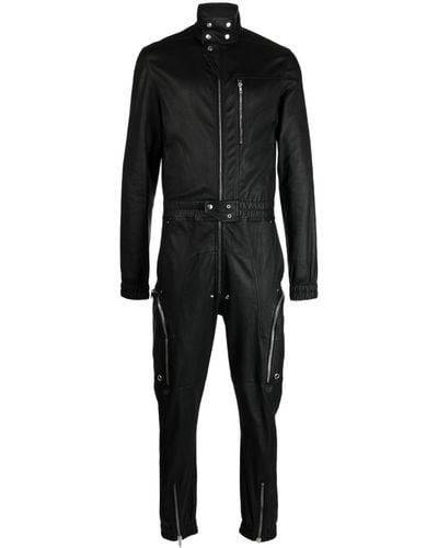 Rick Owens Zip-up Leather Jumpsuit - Black
