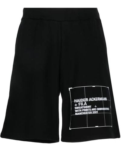 Haider Ackermann Logo-embroidered Cotton Track Shorts - Black