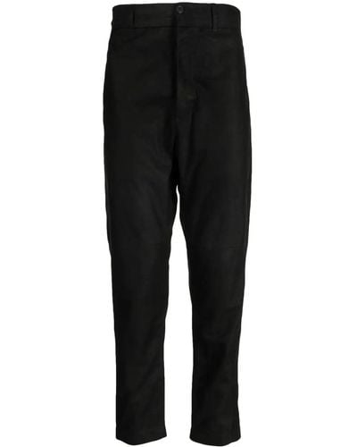 Ann Demeulemeester Cropped Leather Pants - Black