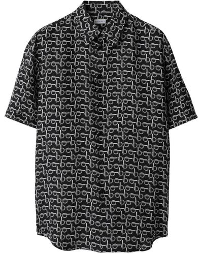 Burberry B Silk Shirt - Black