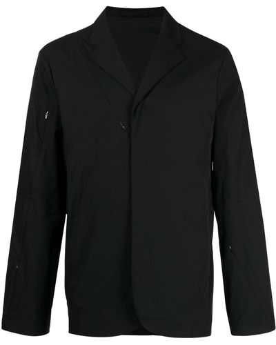 Post Archive Faction PAF Zip-detail Notched-collar Shirt Jacket - Black