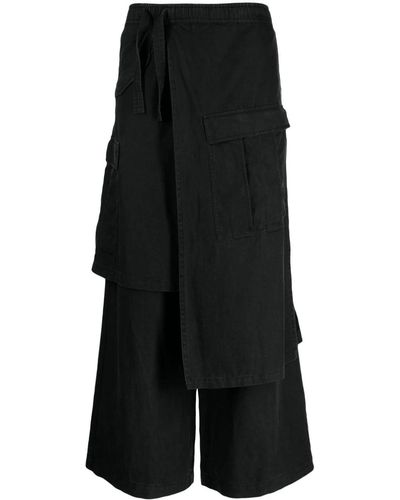 Maharishi Asymmetric Layered Twill Cargo Pants - Black