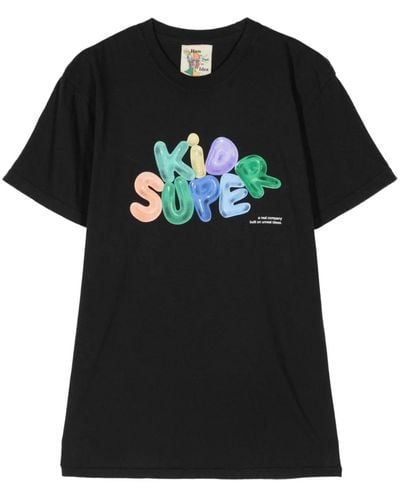 Kidsuper Bubble Logo-Print T-Shirt - Black
