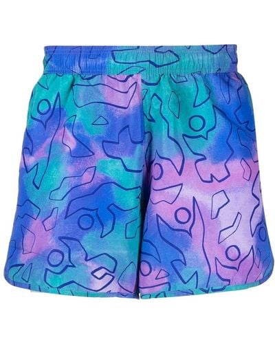 Isabel Marant Abstract-print Swim Shorts - Blue