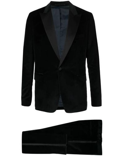 Paul Smith Single-breasted Velvet Suit - Black