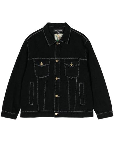 Kidsuper Messy Stitched Denim Jacket - Black