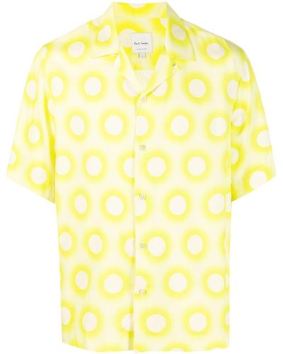 Paul Smith Abstract-pattern-print Cotton Shirt - Yellow