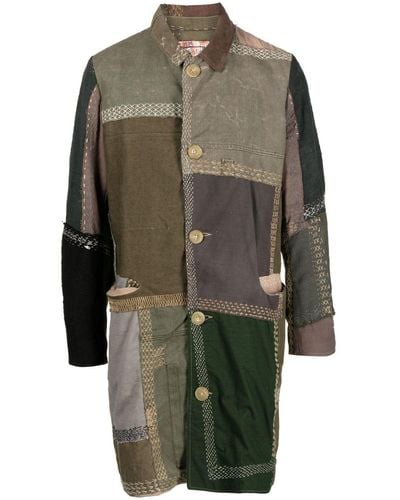 By Walid Cedric Cotton Single-breasted Coat - Green