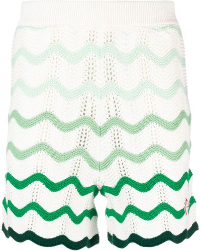 Casablancabrand Gradient-wave Crochet Shorts - Green