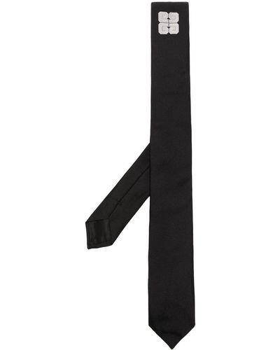 Givenchy 4g-appliqué Silk Tie - Black