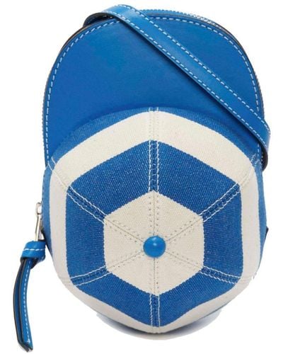 JW Anderson Medium Cap Leather Crossbody Bag - Blue