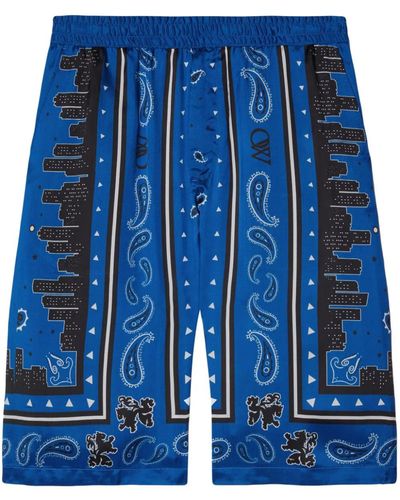 Off-White c/o Virgil Abloh Bandana Paisley-print Shorts - Blue