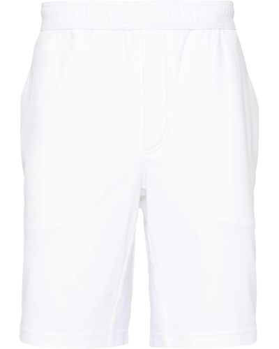 Brunello Cucinelli Embroidered-logo Cotton Shorts - White