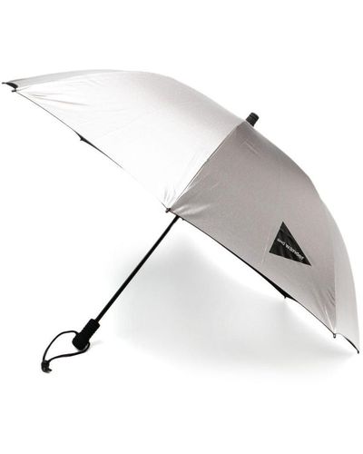 and wander Logo Print Umbrella - White