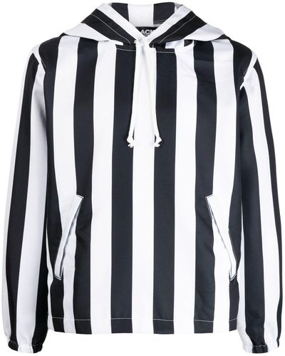 COMME DES GARÇON BLACK Striped Long-sleeved Hoodie - Black