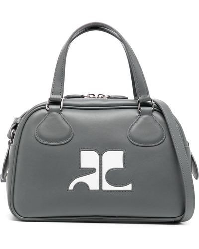 Courreges Reedition Leather Tote Bag - Grey