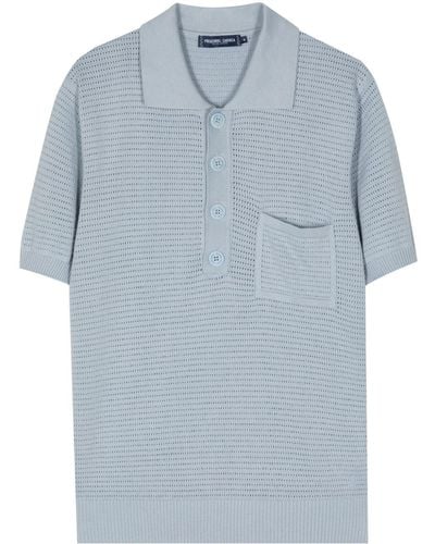 Frescobol Carioca Clemente Crochet-knit Polo Shirt - Blue