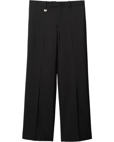 Burberry Straight-Leg Wool-Blend Trousers - Black
