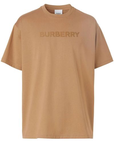 Burberry Logo-Print Cotton T-Shirt - Natural