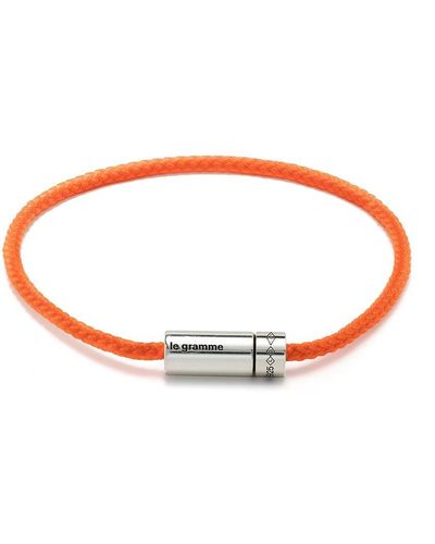 Le Gramme 7g Silver Nato Cable Bracelet - Orange