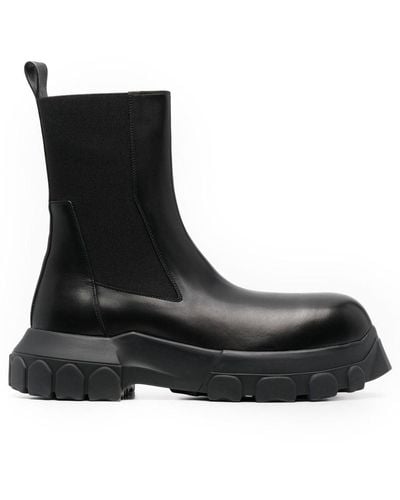 Rick Owens Bozo Tractor Leather Chelsea Boots - Black