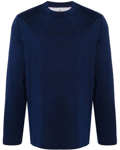 Brunello Cucinelli Long-sleeve Cotton T-shirt - Blue