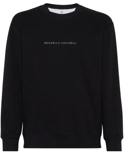 Brunello Cucinelli Logo-embroidered Sweatshirt - Black