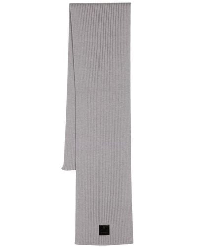 Givenchy Ribbed Logo-patch Scarf - Gray