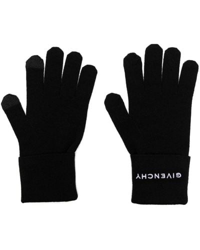 Givenchy 4g Logo-embroidered Wool Gloves - Black