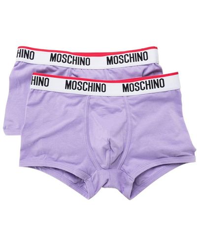Moschino Logo-waistband Boxers Set Of 2 - Purple
