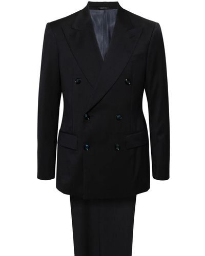 Giorgio Armani Peak-lapel Double-breasted Suit - Black