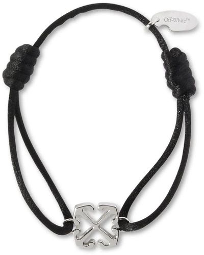 Off-White c/o Virgil Abloh Arrow-pendant Woven Bracelet in Metallic for Men