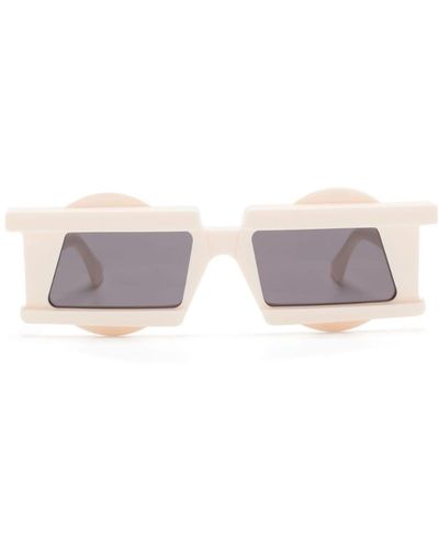 Kuboraum X20 Geometric-frame Sunglasses - White