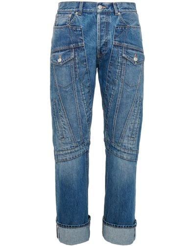 Alexander McQueen Mid-Rise Straight-Leg Jeans - Blue