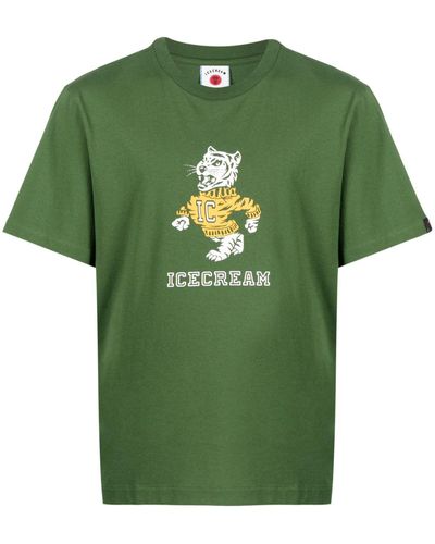 ICECREAM Logo-print Cotton T-shirt - Green