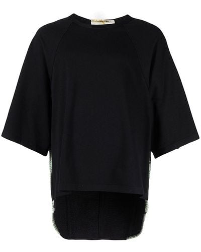 By Walid Contrasting-stitch Detail T-shirt - Black